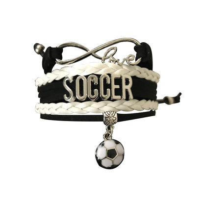 Engraved Soccer Infinity Bracelet