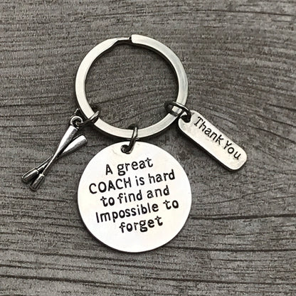 Rowing Crew Coach Gifts, Great Coach is Hard to Find But Impossible to Forget Keychain