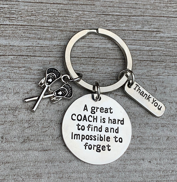 Lacrosse Coach Keychain with Different Charms
