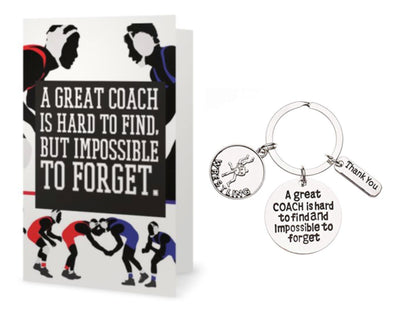 Wrestling Great Coach is Hard to Find Coach Keychain & Card Set