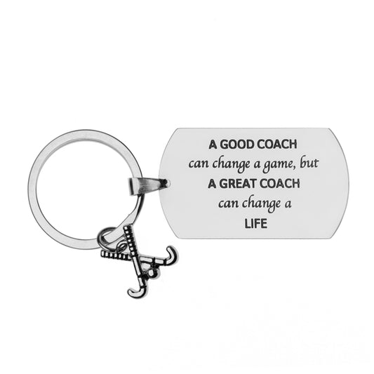 Field Hockey Coach Keychain - A Good Coach Can Change a Game But a Great Coach Can Change a Life
