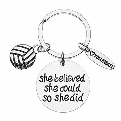 Volleyball She Believed She Could So She Did Keychain - Sportybella