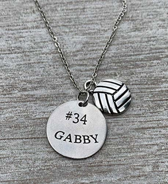 Personalized Engraved Volleyball Charm Necklace