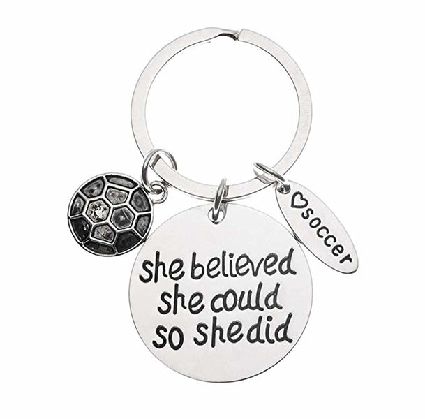 Personalized clearance soccer keychains