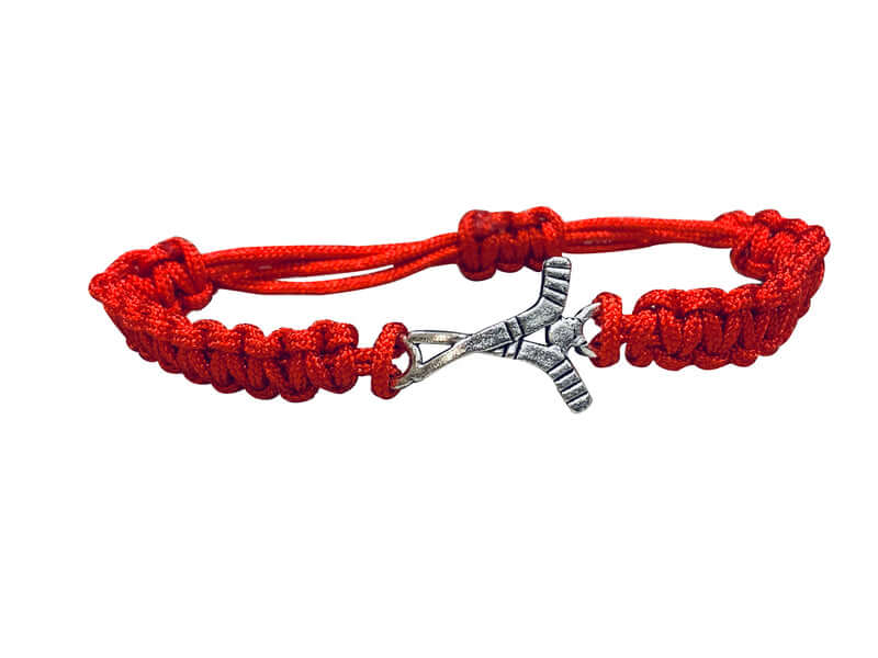 Ice Hockey Rope Bracelet in Red Color