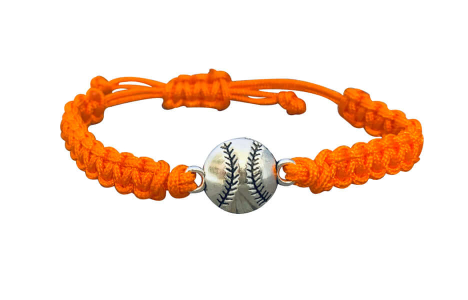 Baseball Rope Bracelet in Orange Color