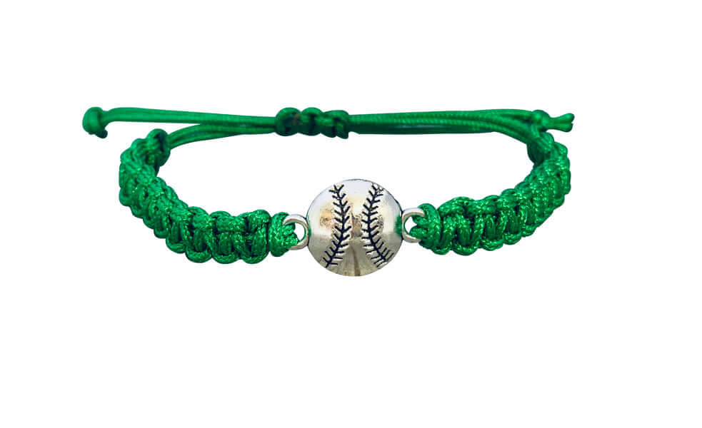 Softball Rope Bracelet in Green Color