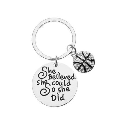 Basketball Keychain - She Believed She Could So She Did