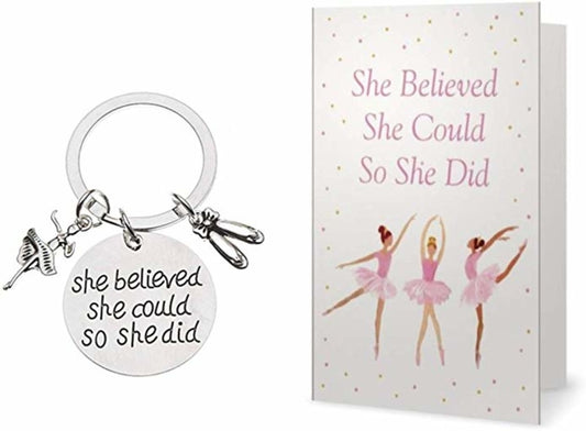 Dance Charm Keychain & Card Gift Set