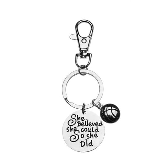 Basketball She Believed She Could So She Did Zipper Pull Keychain