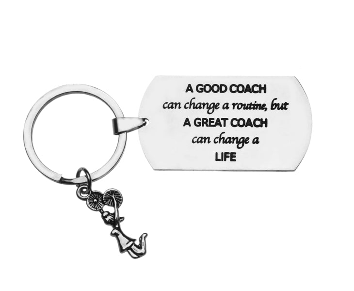 Cheer Coach Keychain - A Good Coach Can Change Routine