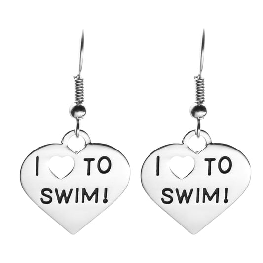 girls Swim Earrings - Love to Swim