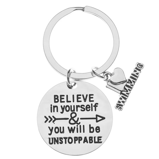 Girls Swim Keychain- Believe In Yourself gift