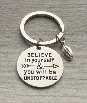 Football Keychain - Believe in Yourself - Pick Style