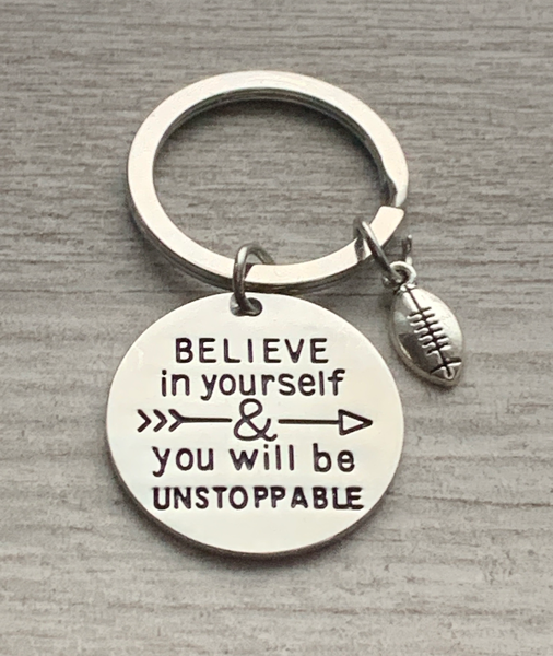 Football Keychain - Believe in Yourself - Pick Style