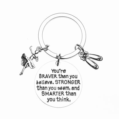 Dance You’re Braver than you Believe Inspirational Keychain