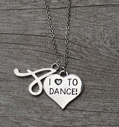 Love to Dance Initial Necklace