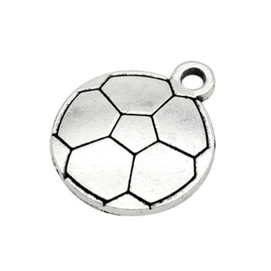 Soccer Ball Charm - Silver