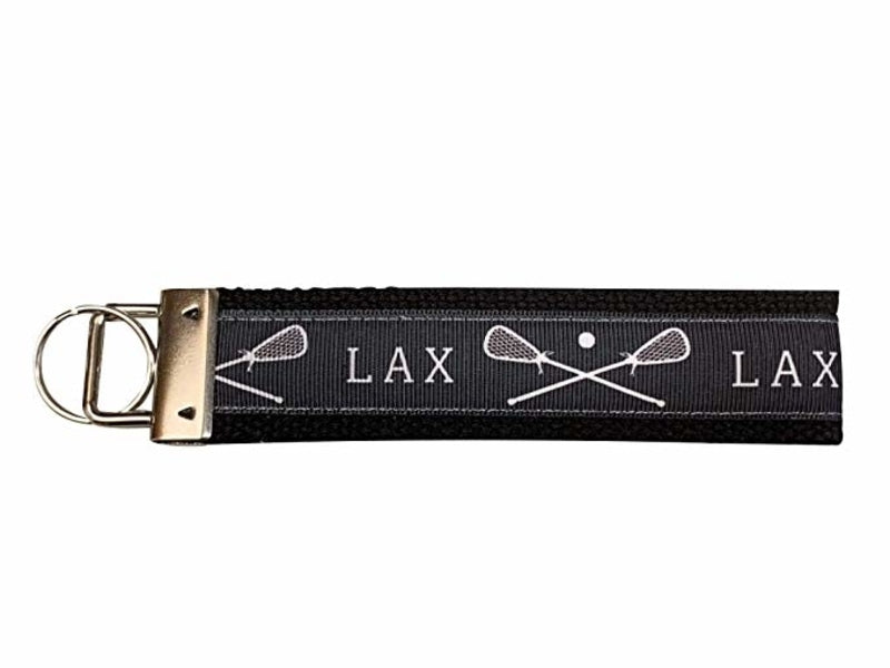 Lacrosse Stick Wristlet Keychain - Black
