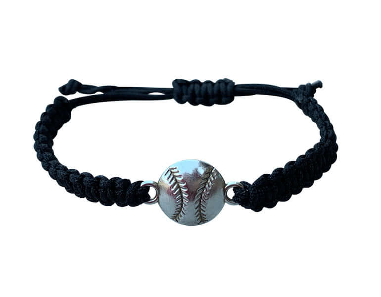 Softball Rope Bracelet in Black Color