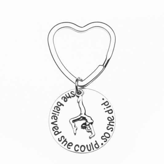 Gymnastics Keychain-  She Believed She Could So She Did Keychain