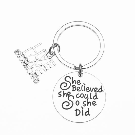 Snowboarding She Believed She Could So She Did Keychain
