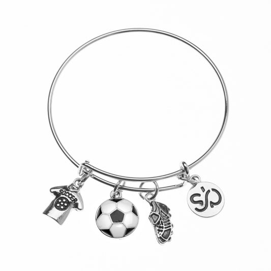 Girls Soccer Bangle Bracelet