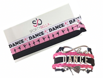 Girls Dance Infinity Bracelet and Headbands Set
