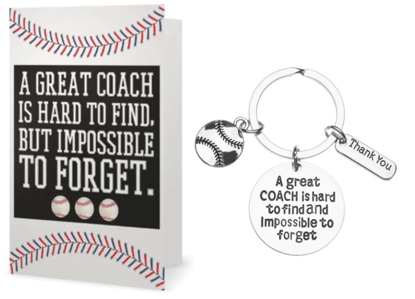 Baseball Coach Card & Keychain Gift Set