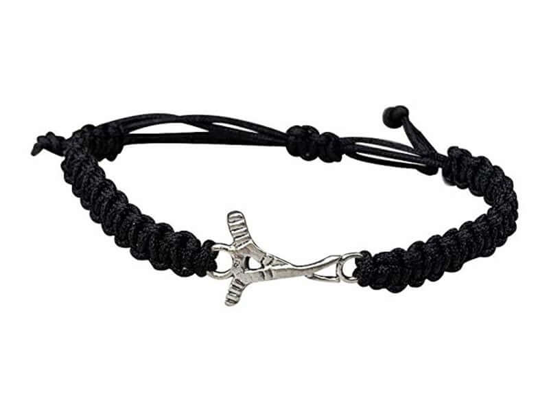 Ice Hockey Rope Bracelet in Black Color