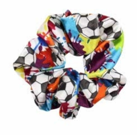 Soccer Premium Velvet Scrunchie - Colorful