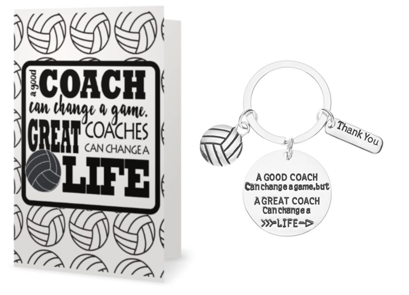 Volleyball Coach Keychain & Card Gift Set