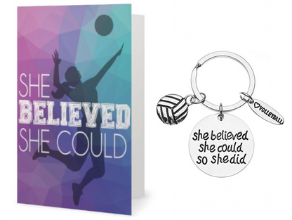 Volleyball Keychain & Card Gift Set