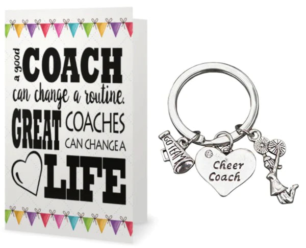 Cheer Coach Keychain & Card Gift Set