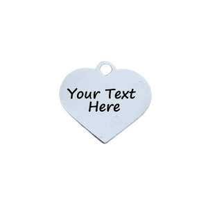 Engraved Stainless Steel Heart Charm