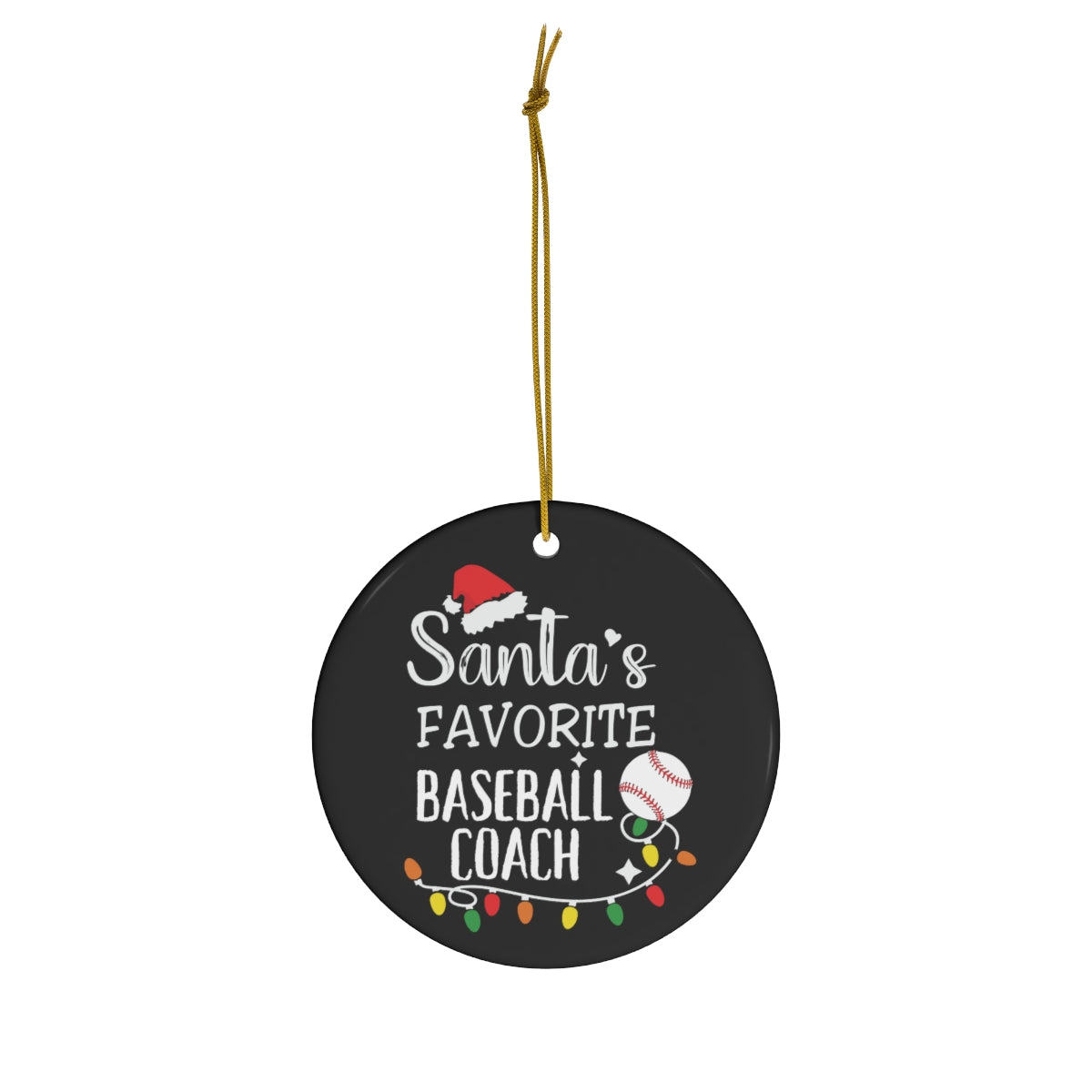 Baseball Coach Christmas Ceramic Tree Ornament