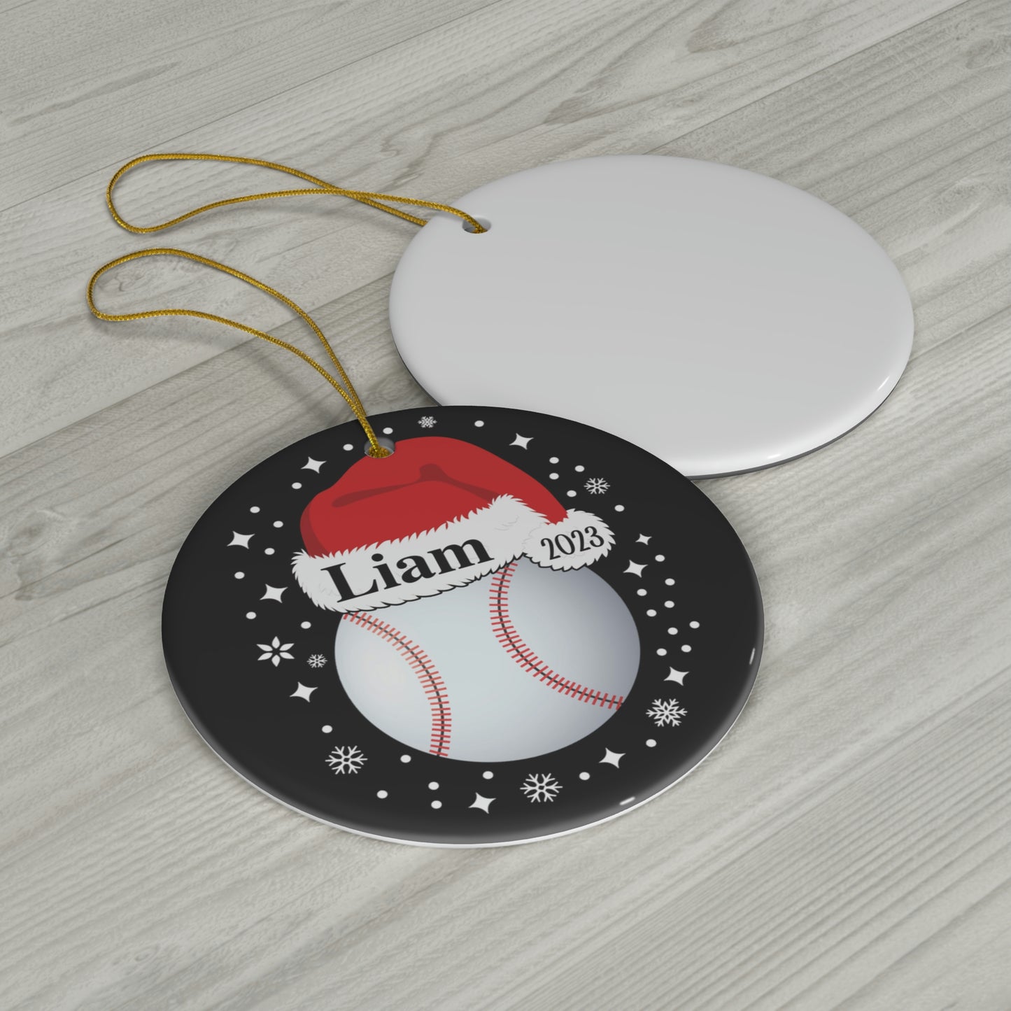 Baseball Ornament, Personalized Baseball Christmas Ornament, Ceramic Tree Ornament for Baseball Players
