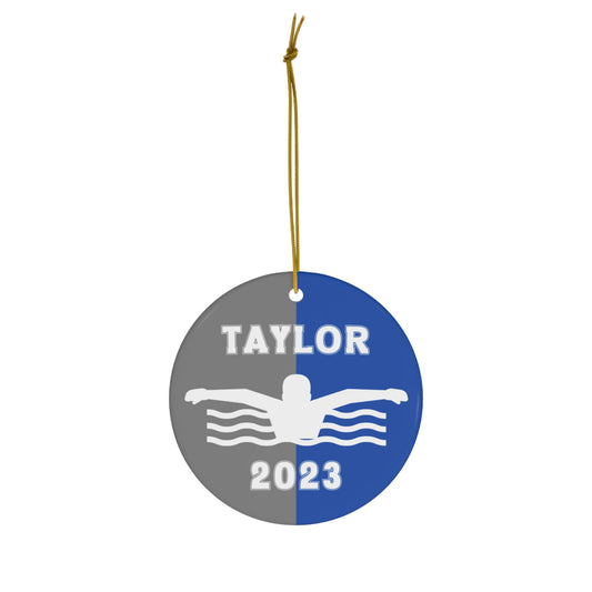 Personalized Swimmer Christmas Ornament