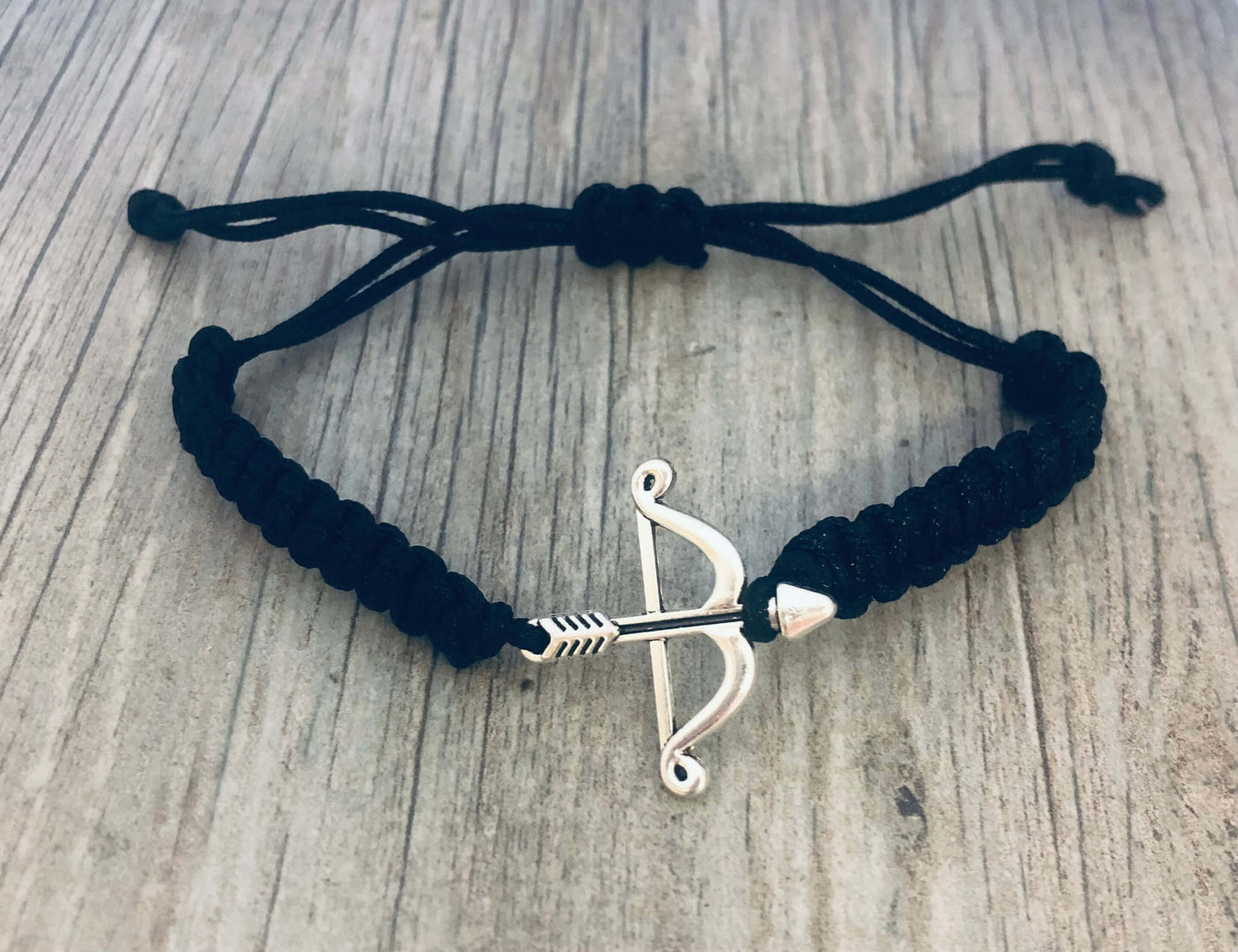 Archery Adjustable Black Rope Bracelet