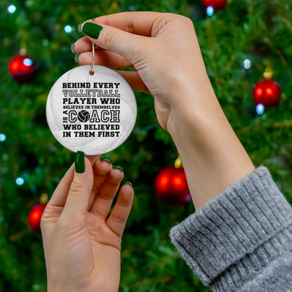 Volleyball Coach Christmas Ceramic Tree Ornament