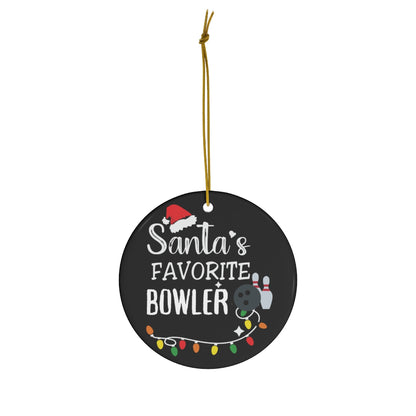 Bowling Ornament, Bowling Christmas Ornament, Ceramic Tree Ornament for Bowlers