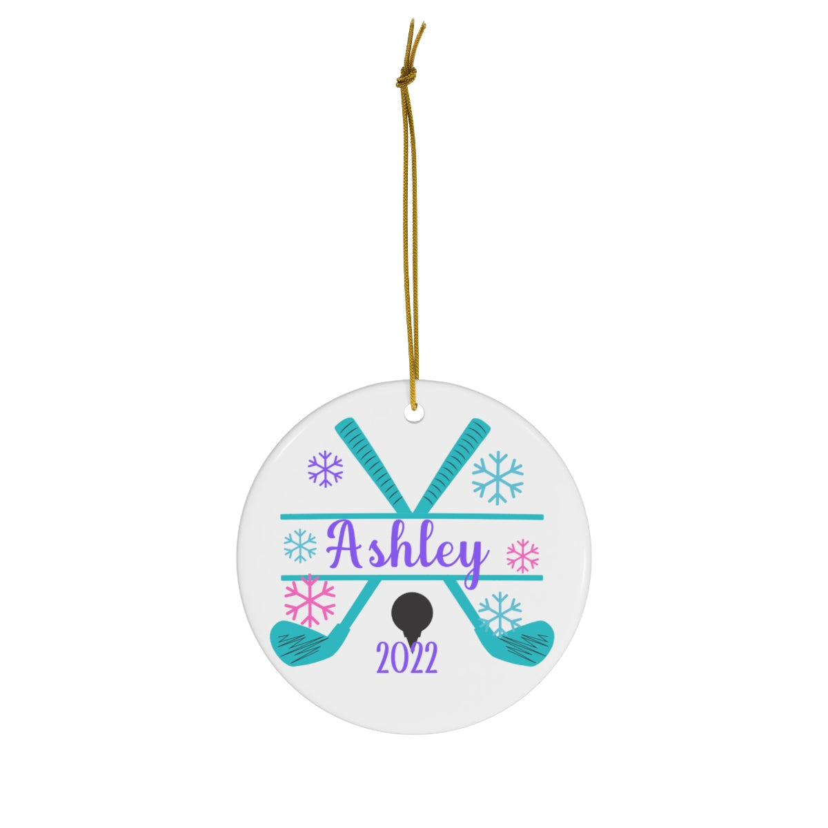 Personalized Girls Golf Christmas Ornament