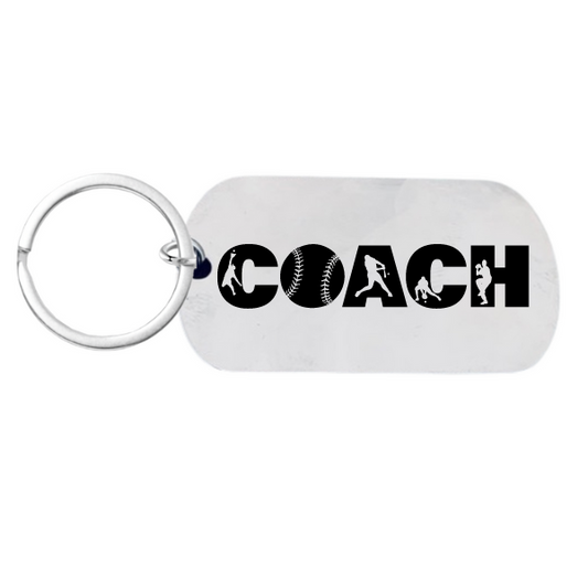 baseball coach keychain