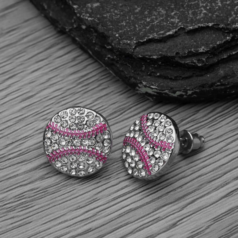 Baseball Rhinestone Earrings - Sportybella