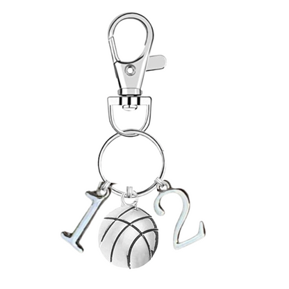Personalized Basketball Zipper Pull Keychain