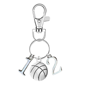 Personalized Basketball Zipper Pull Keychain