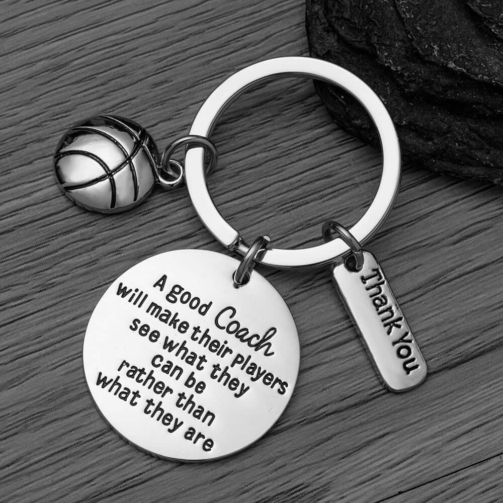 Basketball Coach Keychain with Inpirational Charms