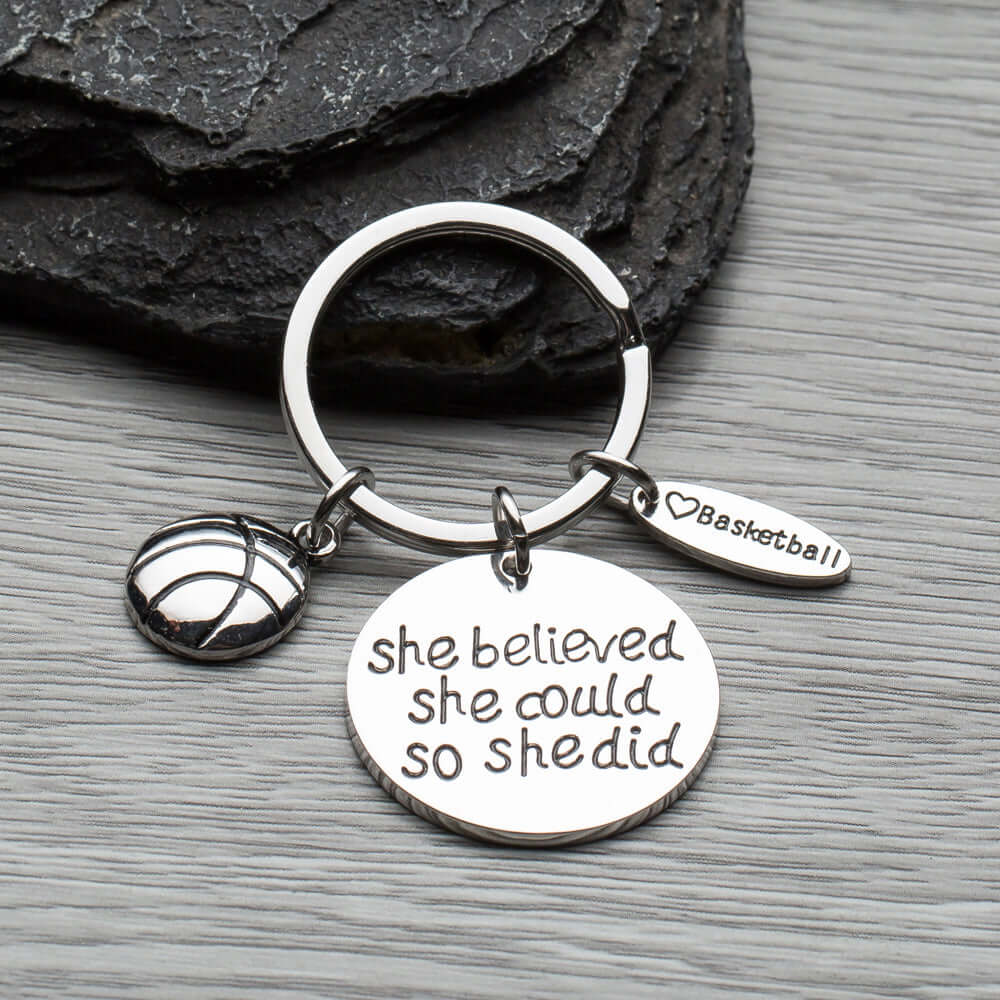 Basketball She Believed She Could So She Did Keychain - Sportybella