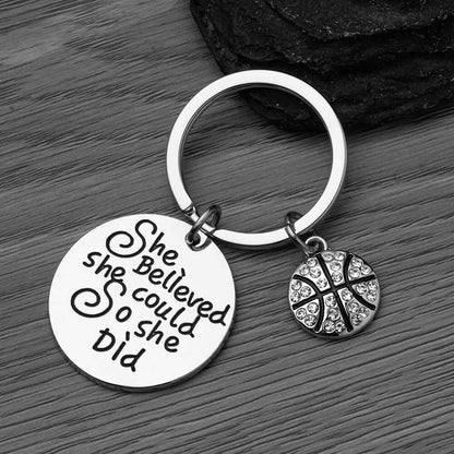 Basketball Keychain - She Believed She Could So She Did