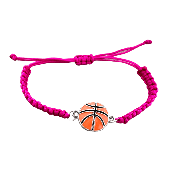 Basketball Charm Rope Bracelet - Pick Color